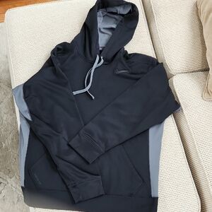 Nike Black and Gray Pullover Hoodie, Size Large